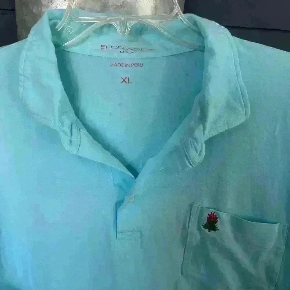 B draddy teal blue golf polo xl - Picture 2 of 3